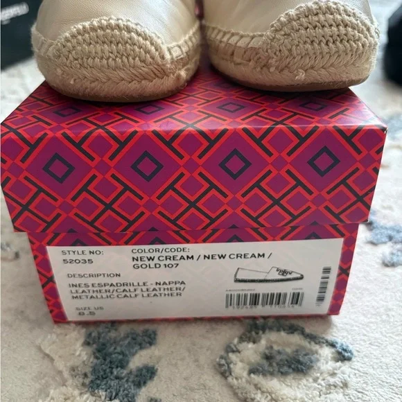 Tory Burch Cream Espadrille Loafers - Picture 3 of 5